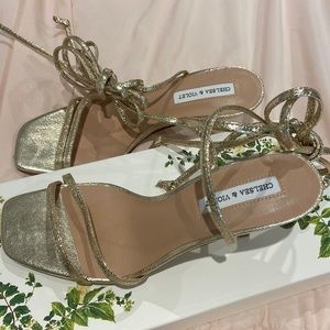 Chelsea & Violet light gold heels